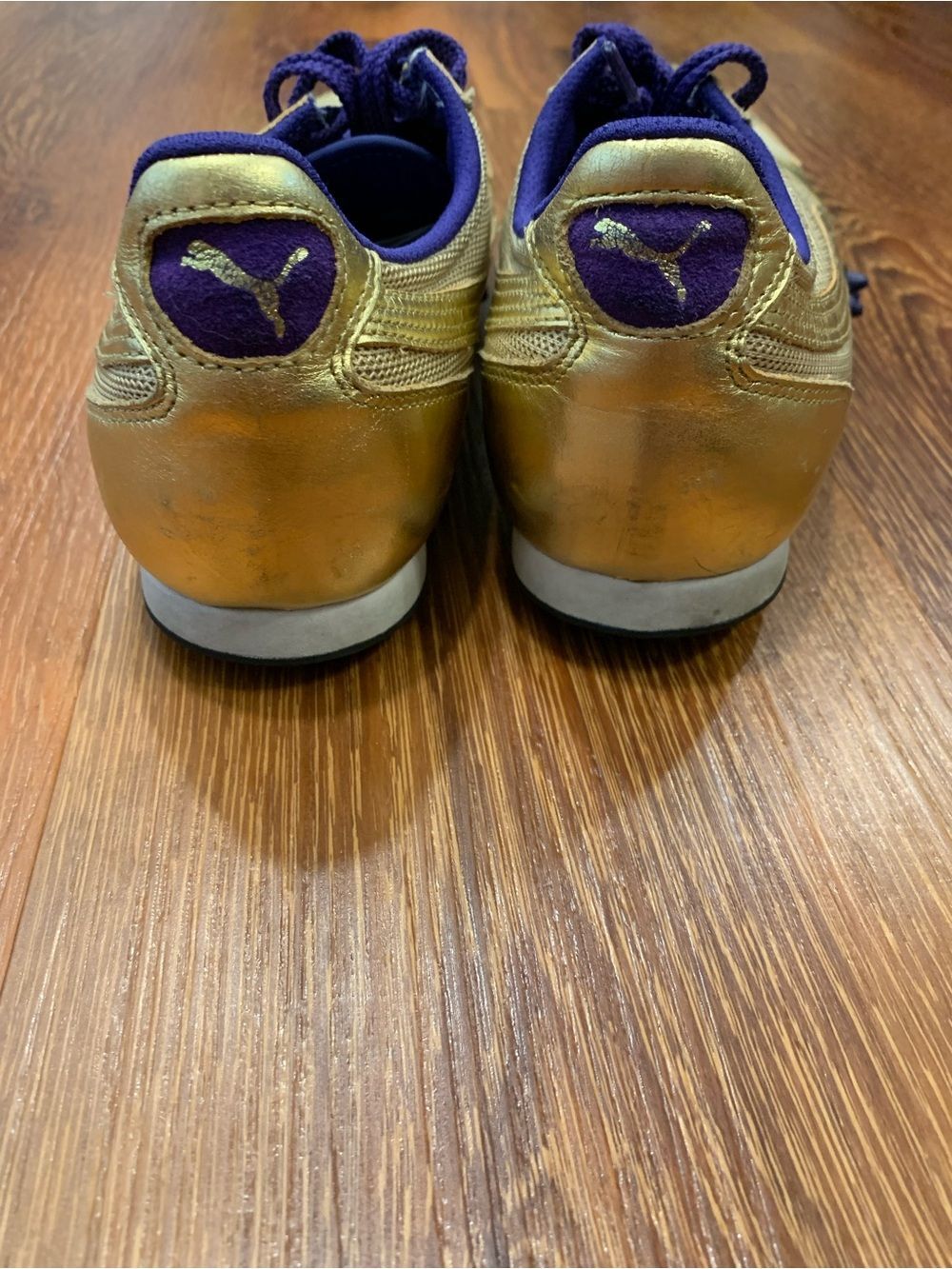 PUMA 5000m Gold Athletic Shoes Womens 8.5 Metallic Vintage Y2K Spiky Sole - Picture 4 of 13